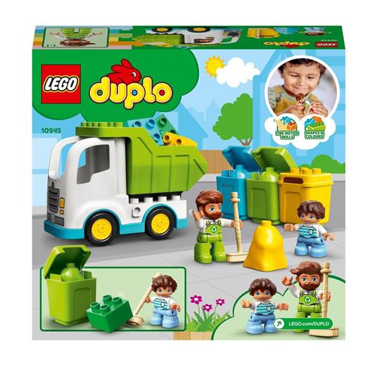 LEGO DUPLO Town 10945 Camion della Spazzatura e Riciclaggio, Giochi Educativi per Bambini dai 2 Anni in su, Set Costruzioni - 8