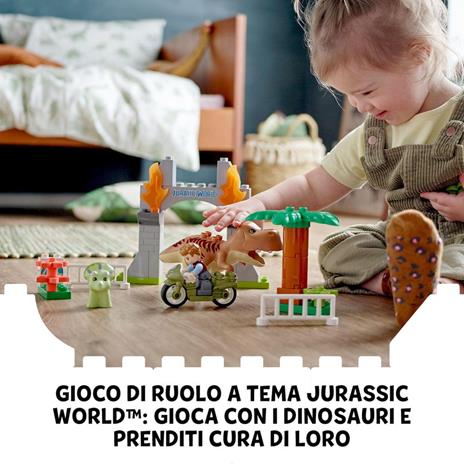 LEGO DUPLO Jurassic World 10939 Fuga del T. rex e del Triceratopo, Dinosauri Giocattolo, Mattoncini Creativi - 4