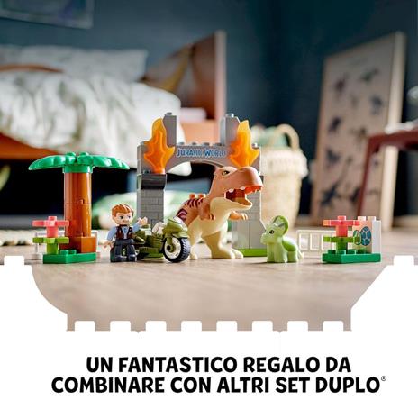 LEGO DUPLO Jurassic World 10939 Fuga del T. rex e del Triceratopo, Dinosauri Giocattolo, Mattoncini Creativi - 6