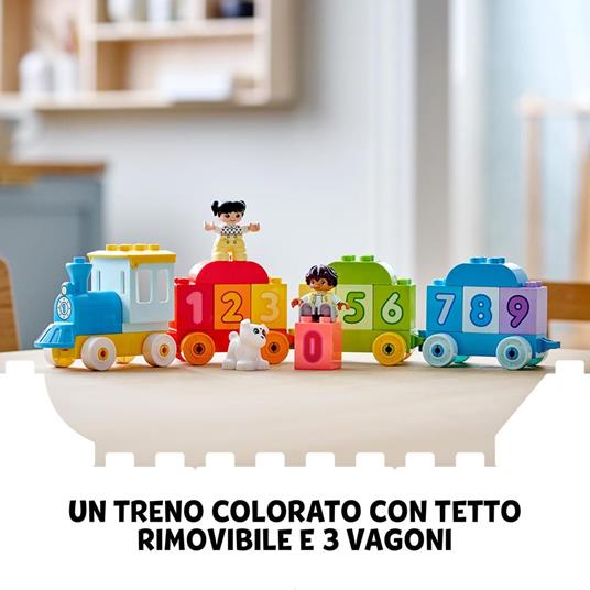 LEGO DUPLO 10954 Treno dei Numeri Giocattolo - Impariamo a Contare, Giochi Educativi con Cane Giocattolo per Bambini 18+ mesi - 3