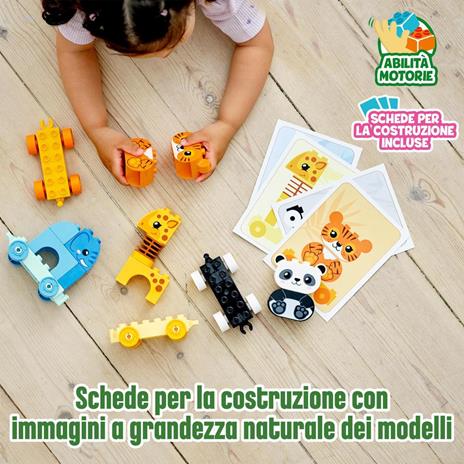 LEGO DUPLO My First 10955 Il Treno degli Animali, con Elefante, Tigre, Panda e Giraffa, Giochi Educativi Bambini 1,5+ Anni - 4