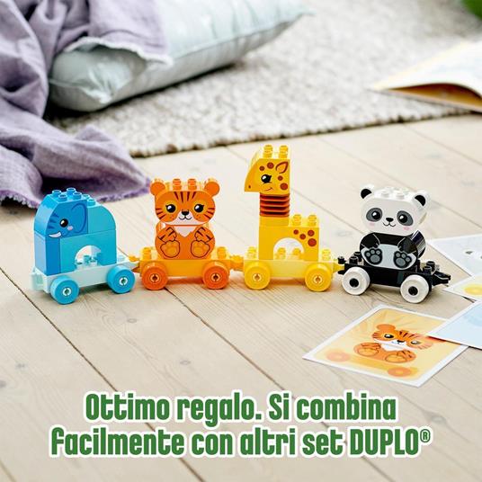 LEGO DUPLO My First 10955 Il Treno degli Animali, con Elefante, Tigre, Panda e Giraffa, Giochi Educativi Bambini 1,5+ Anni - 6