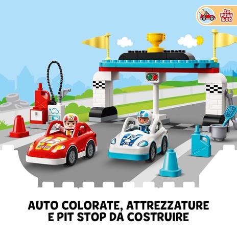 LEGO DUPLO Town 10947 Auto da Corsa, Set Macchine Giocattolo, Costruzioni Creative con Automobili Push and Go - 3