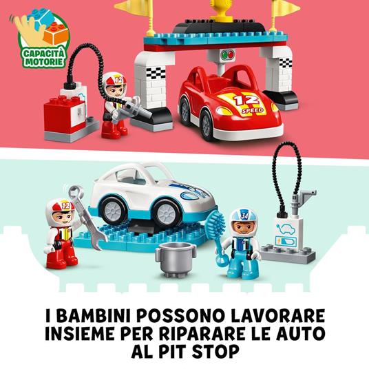 LEGO DUPLO Town 10947 Auto da Corsa, Set Macchine Giocattolo, Costruzioni Creative con Automobili Push and Go - 4