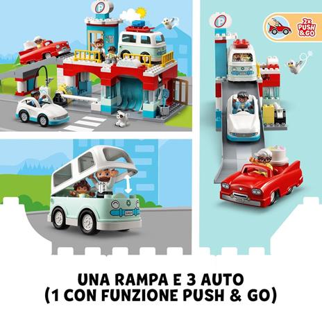LEGO DUPLO Town 10948 Autorimessa e Autolavaggio, Garage per Macchine Giocattolo con Camper e 2 Auto - 3