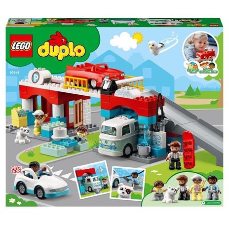 LEGO DUPLO Town 10948 Autorimessa e Autolavaggio, Garage per Macchine Giocattolo con Camper e 2 Auto - 8