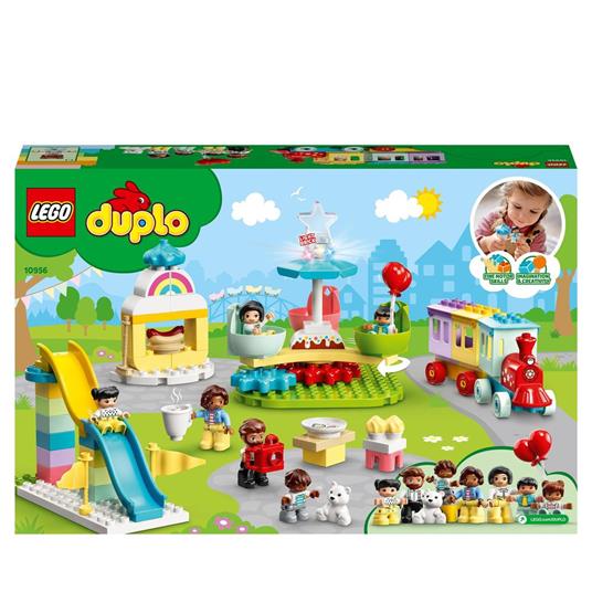 LEGO DUPLO Town 10956 Parco dei Divertimenti, Giocattoli per Bambini di 2  Anni, Parco Giochi con 7 Minifigure e Accessori - LEGO - Duplo Town -  Edifici e architettura - Giocattoli