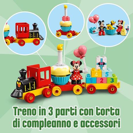 LEGO DUPLO Disney 10941 Il Treno del Compleanno di Topolino e Minnie, Giochi Educativi per Bambini dai 2 Anni, Idea Regalo - 3