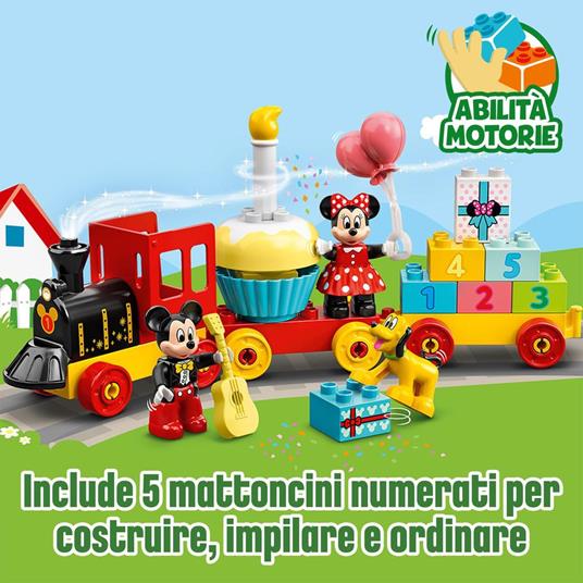 LEGO DUPLO Disney 10941 Il Treno del Compleanno di Topolino e Minnie, Giochi Educativi per Bambini dai 2 Anni, Idea Regalo - 4