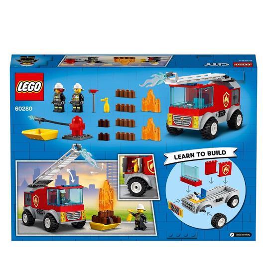 LEGO City 60280 Autopompa con Scala con Minifigure Pompiere, Idea Regalo per Bambini e Bambine dai 4 Anni in su - 10