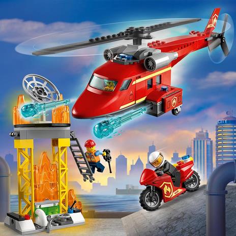LEGO City 60281 Elicottero Antincendio con Motocicletta e Minifigure Pompiere e Pilota - 6