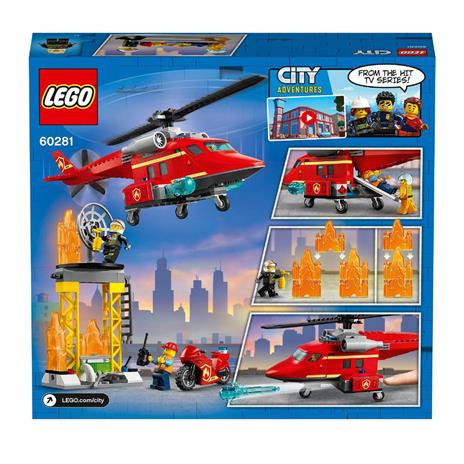 LEGO City 60281 Elicottero Antincendio con Motocicletta e Minifigure Pompiere e Pilota - 9