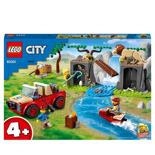 LEGO City Wildlife 60301 Fuoristrada di Soccorso Animale, Set per Bambini  dai 4 anni con Macchina Giocattolo e Animali