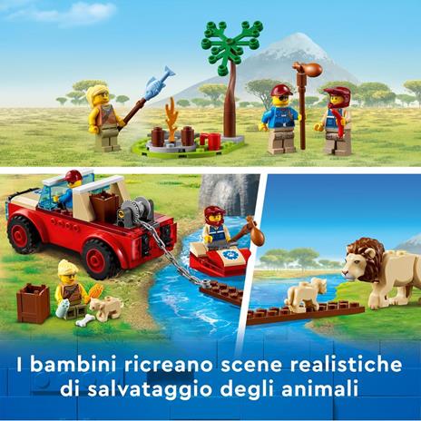 LEGO City Wildlife 60301 Fuoristrada di Soccorso Animale, Set per Bambini dai 4 anni con Macchina Giocattolo e Animali - 5