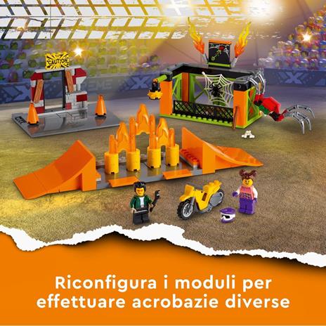LEGO City 60293 Stuntz Stunt Park, Set da Costruzione con Moto Giocattolo con Meccanismo a Spinta, Rampe e Minifigura Pilota - 4