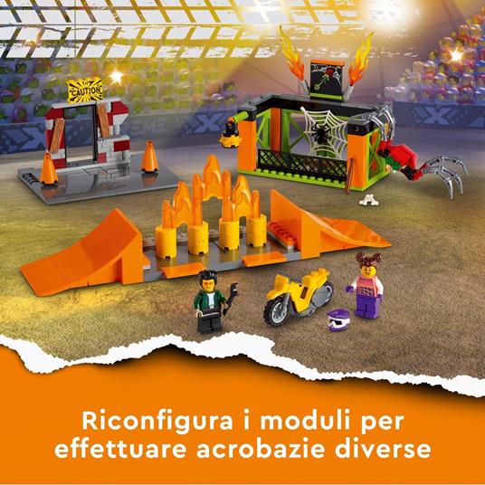 LEGO City 60293 Stuntz Stunt Park, Set da Costruzione con Moto Giocattolo con Meccanismo a Spinta, Rampe e Minifigura Pilota - 4