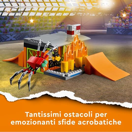 LEGO City 60293 Stuntz Stunt Park, Set da Costruzione con Moto Giocattolo con Meccanismo a Spinta, Rampe e Minifigura Pilota - 5
