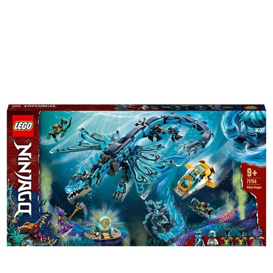 LEGO NINJAGO 71754 Dragone dell'Acqua, Drago Giocattolo Ninja, Costruzioni per Bambini dai 9 anni con 5 Minifigure