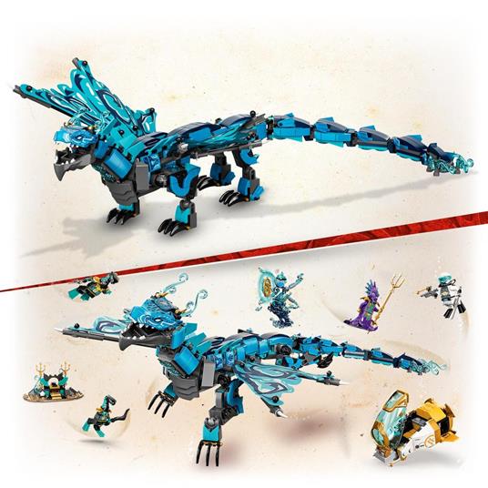 LEGO NINJAGO 71754 Dragone dell'Acqua, Drago Giocattolo Ninja, Costruzioni per Bambini dai 9 anni con 5 Minifigure - 4