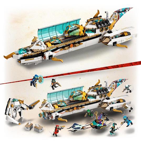 LEGO NINJAGO 71756 Idro-Vascello, Sottomarino Giocattolo per Bambini dai 9 Anni con le Minifigure dei Ninja Kai e Nya - 4