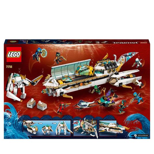LEGO NINJAGO 71756 Idro-Vascello, Sottomarino Giocattolo per Bambini dai 9 Anni con le Minifigure dei Ninja Kai e Nya - 9