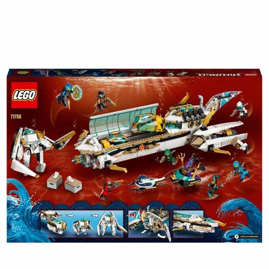 LEGO NINJAGO 71756 Idro-Vascello, Sottomarino Giocattolo per Bambini dai 9 Anni con le Minifigure dei Ninja Kai e Nya - 10