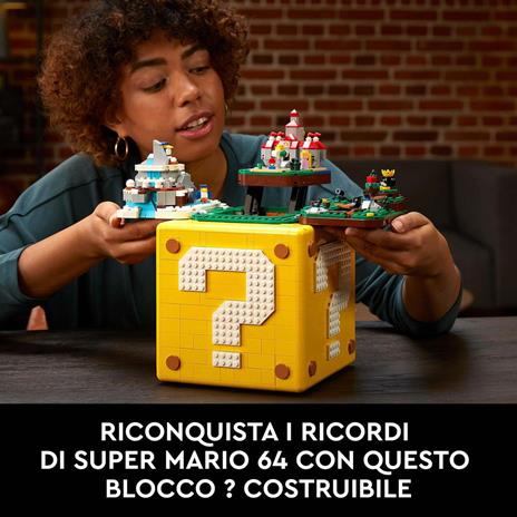 LEGO 71395 Blocco Punto Interrogativo Super Mario 64, Set per Adulti, Livelli in Microscala, Include Peach Princess e Yoshi - 2