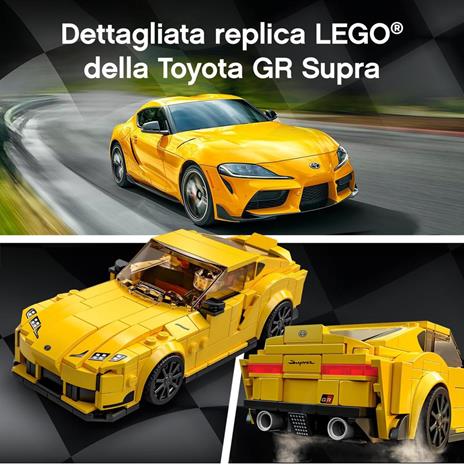 LEGO Speed Champions 76901 Toyota GR Supra, Macchina Giocattolo per Bambini dai 7 Anni, Auto Sportiva da Corsa con Pilota - 5