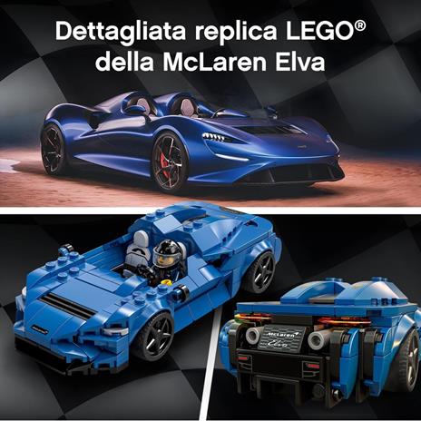 LEGO Speed Champions 76902 McLaren Elva, Macchina Giocattolo per Bambini dai 7 Anni, Auto Sportiva da Corsa con Pilota - 5