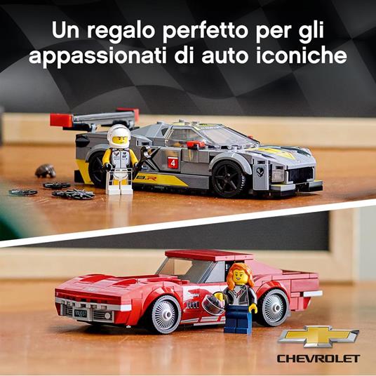 LEGO Speed 76903 Champions Chevrolet Corvette C8.R e 1969 Chevrolet Corvette, 2 Modelli di Macchine Giocattolo - 2