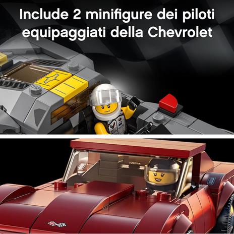 LEGO Speed 76903 Champions Chevrolet Corvette C8.R e 1969 Chevrolet Corvette, 2 Modelli di Macchine Giocattolo - 6