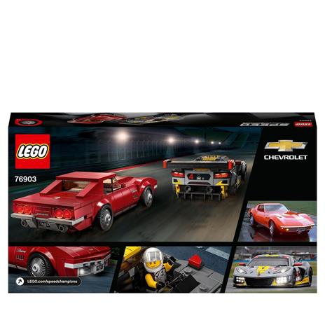 LEGO Speed 76903 Champions Chevrolet Corvette C8.R e 1969 Chevrolet Corvette, 2 Modelli di Macchine Giocattolo - 8