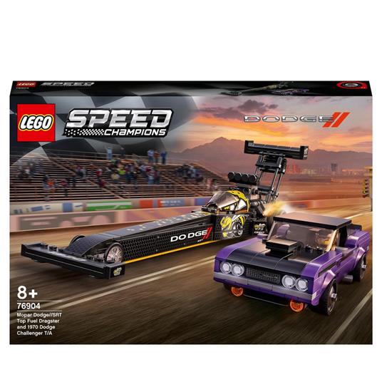 LEGO Speed Champions 76904 Mopar Dodge//SRT Top Fuel Dragster e 1970 Dodge  Challenger T/A, Macchine Giocattolo per Bambini - LEGO - Speed Champions -  Automobili - Giocattoli