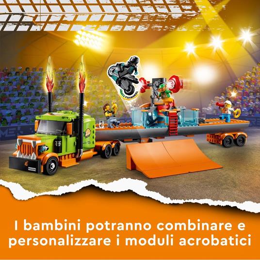 LEGO City 60294  Stunt Show Truck & Motorbike  with Racer  Minifigure - 5