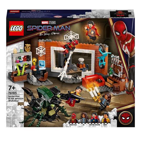 LEGO Marvel 76185 Spider-Man al laboratorio Sanctum, Giocattoli Bambini 7 Anni in su, Minifigure Dr. Strange e Mostro Insetto