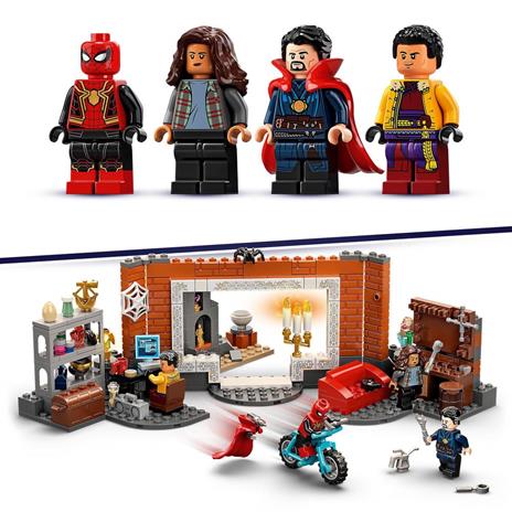 LEGO Marvel 76185 Spider-Man al laboratorio Sanctum, Giocattoli Bambini 7 Anni in su, Minifigure Dr. Strange e Mostro Insetto - 4