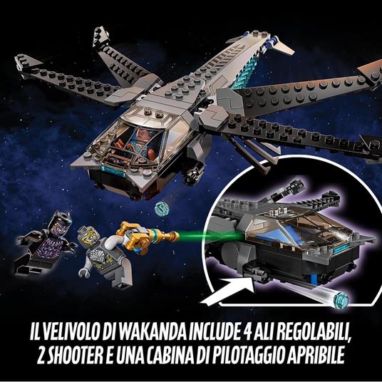 LEGO Super Heroes 76186 Il Dragone Volante di Black Panther, Giocattolo per Bambini dai 8 Anni con Supereroi Marvel Avengers - 3