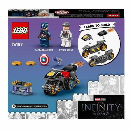 LEGO Super Heroes 76189 Marvel Scontro tra Captain America e Hydra, Giocattolo Supereroi per Bambini dai 4 Anni - 9