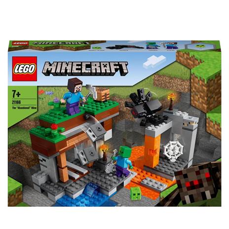 LEGO Minecraft 21166 La Miniera Abbandonata, Set Costruzioni, Grotta di Zombi, Slime Vivente, Steve e Figure di Ragno