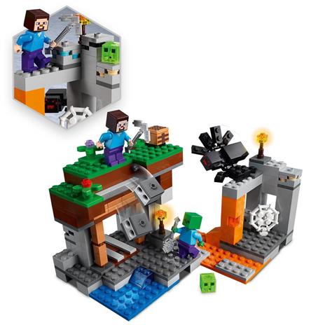 LEGO Minecraft 21166 La Miniera Abbandonata, Set Costruzioni, Grotta di Zombi, Slime Vivente, Steve e Figure di Ragno - 4