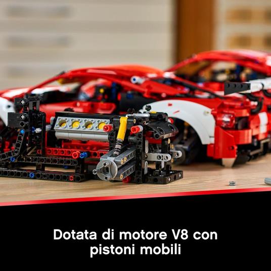 LEGO Technic 42125 Ferrari 488 GTE AF Corse #51, Modello Auto Sportiva da Corsa, Set da Collezione per Adulti - 5