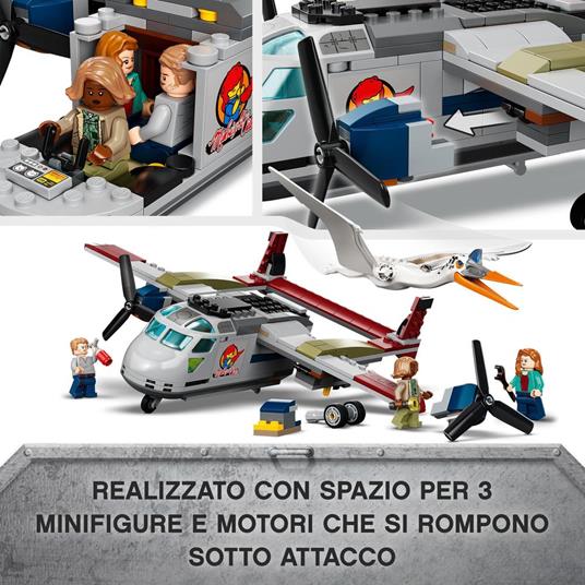 LEGO Jurassic World 76947 Quetzalcoatlus: Agguato Aereo, Giochi per Bambini di 7+ Anni con Dinosauri Giocattolo e Minifigure - 4