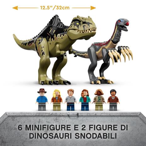 LEGO Jurassic World 76949 lAttacco del Giganotosauro e del Terizinosauro, Giochi per Bambini dai 9 Anni con Dinosauri - 5