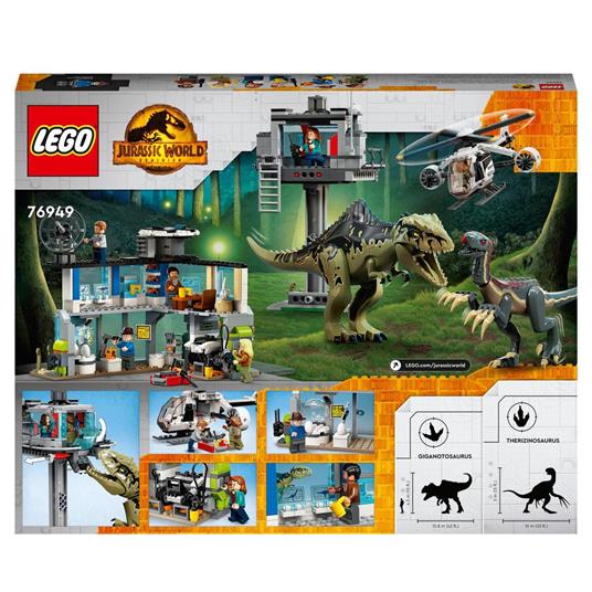 LEGO Jurassic World 76949 lAttacco del Giganotosauro e del Terizinosauro, Giochi per Bambini dai 9 Anni con Dinosauri - 9