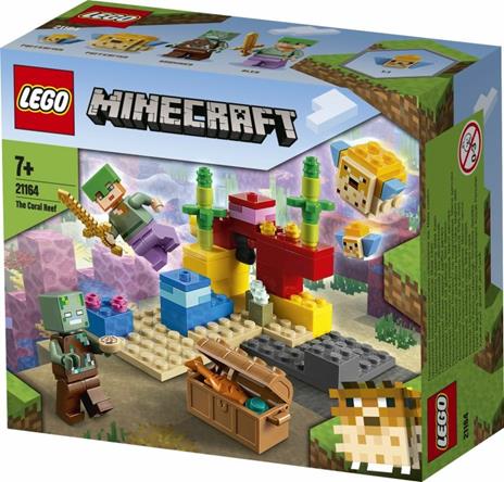 LEGO Minecraft 21164 La Barriera Corallina Modellino da Costruire con Alex Zombie 2 Pesci Giocattolo e Forziere del Tesoro - 9