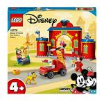LEGO Disney 10776 Mickey and Friends Autopompa e Caserma di Topolino e i Suoi Amici, Camion Giocattolo dei Pompieri