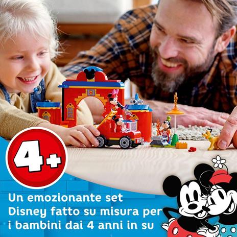 LEGO Disney 10776 Mickey and Friends Autopompa e Caserma di Topolino e i Suoi Amici, Camion Giocattolo dei Pompieri - 2