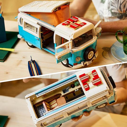 LEGO Icons 10279 Camper Van Volkswagen T2, Classico Modello Auto da Costruire con Dettagli Iconici, Hobby Creativi per Adulti - 4