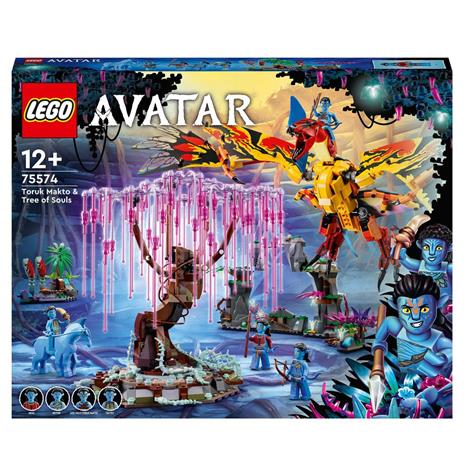 LEGO Avatar 75574 Toruk Makto e l’Albero delle Anime, Pandora con Elementi Fluorescenti, Minifigure, Figura Animale Direhorse