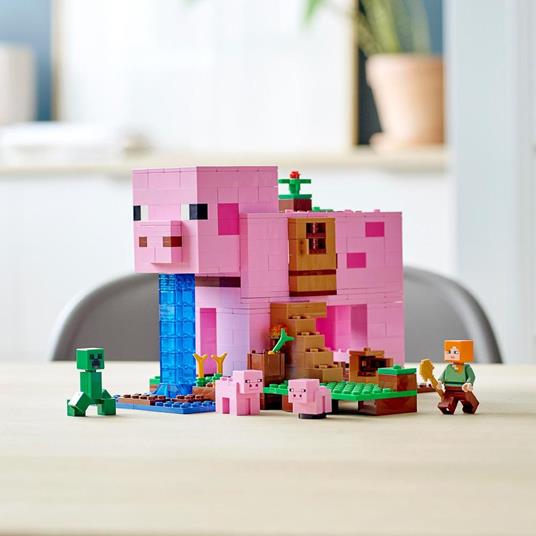 LEGO Minecraft 21170 La Pig House, Set da Costruire, Casa Apribile con Animali Giocattolo, Giochi per Bambini da 8 Anni - 9